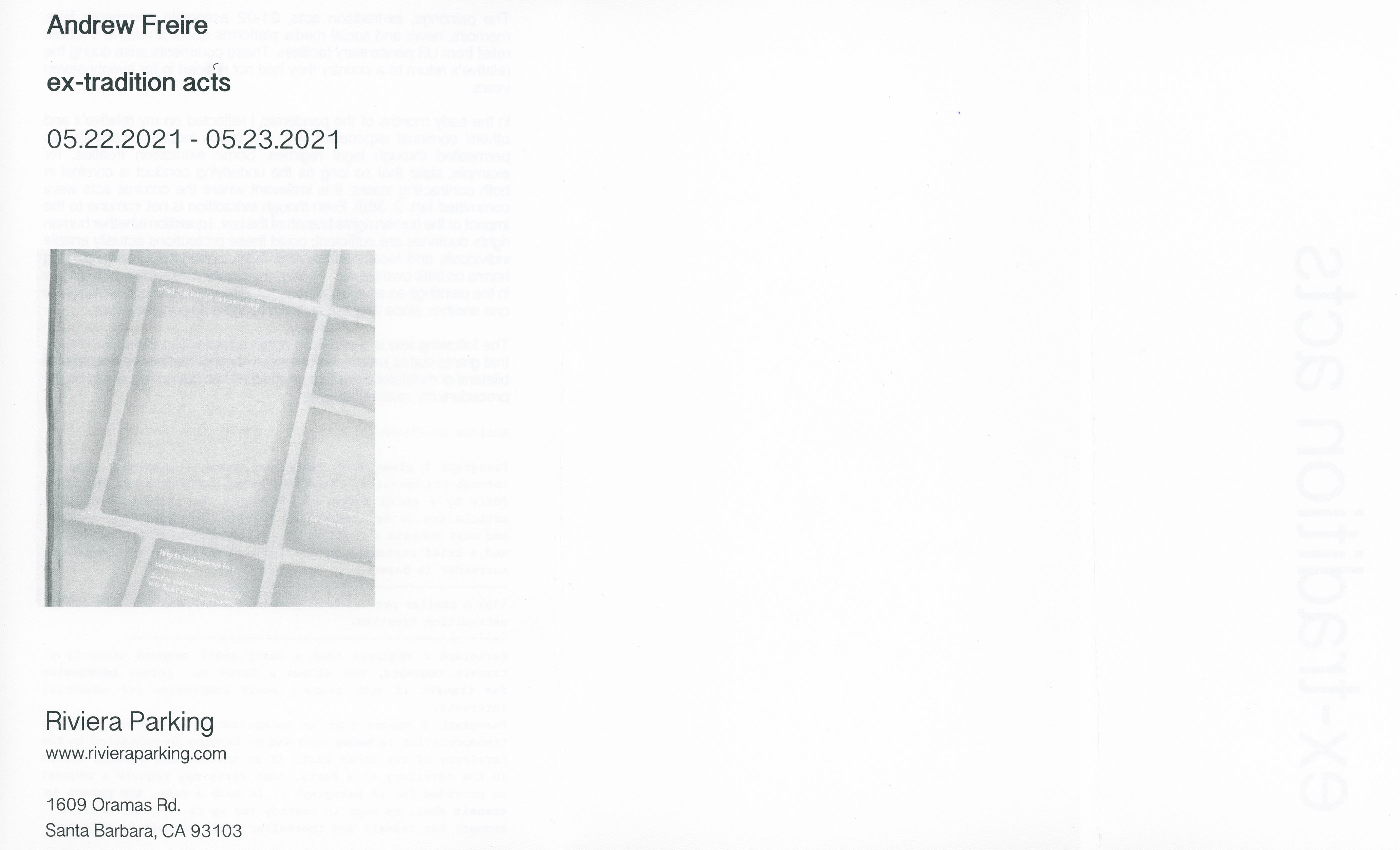 Andrew Freire Pamphlet Front