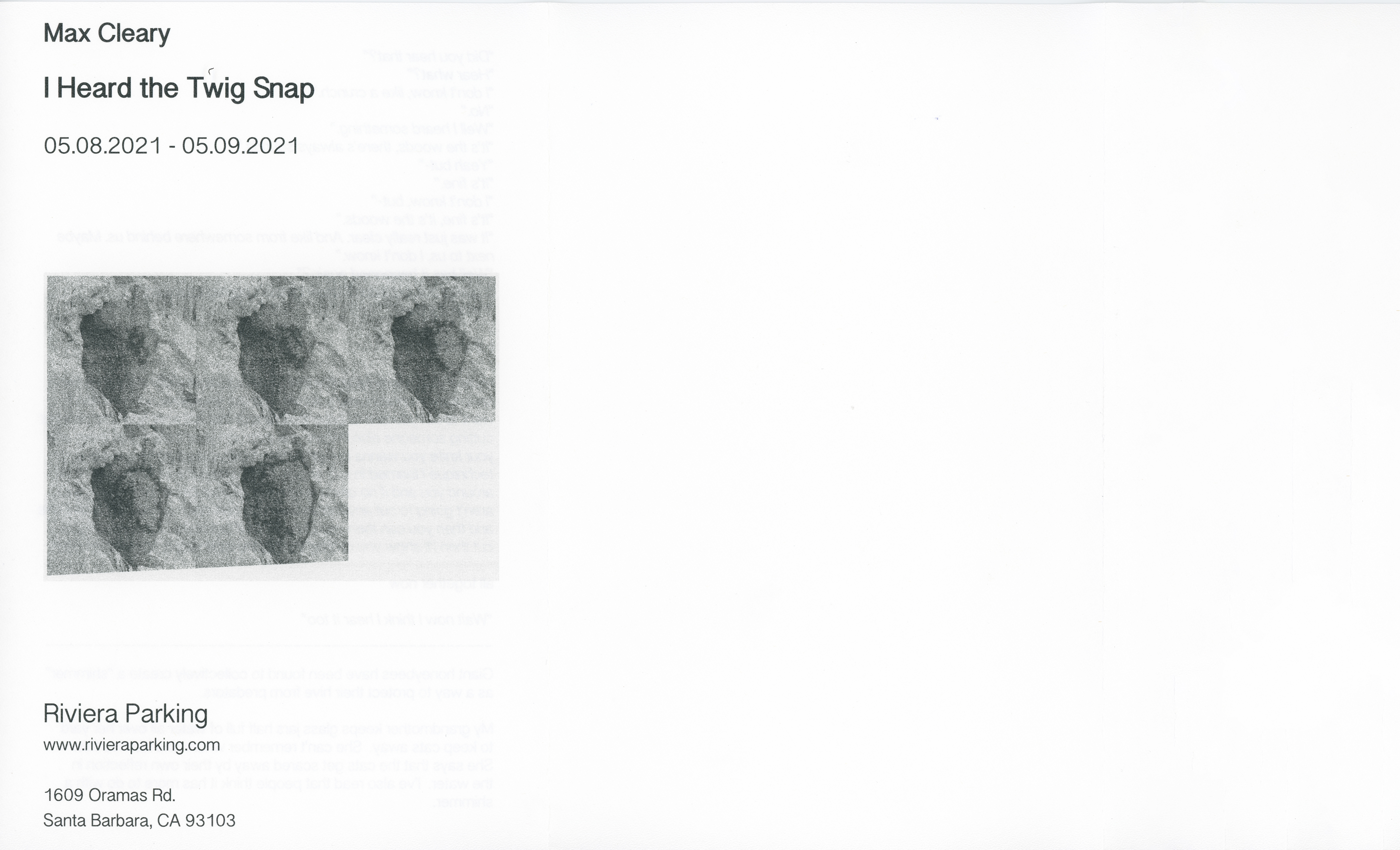 Max Cleary Pamphlet Front